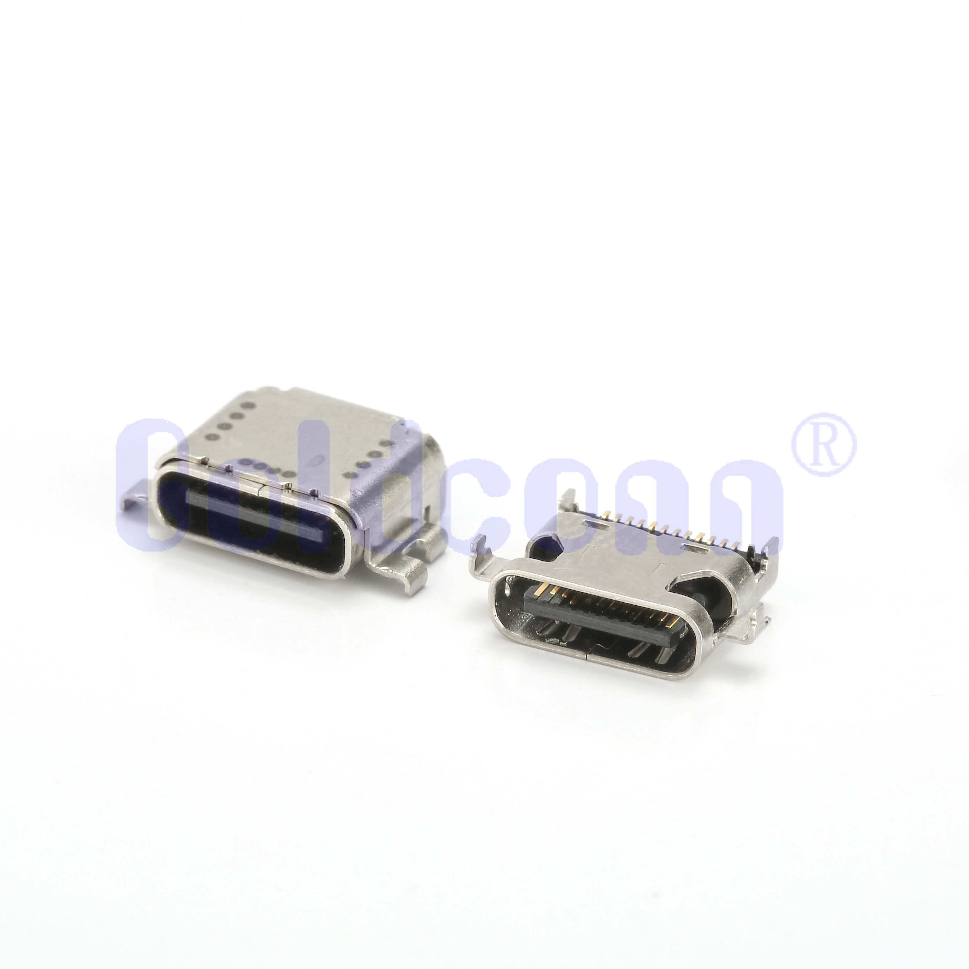 CF224-009SCB12R Tipo C USB 4.0 Conector femenino de 24pas, carcasa única, montura doble