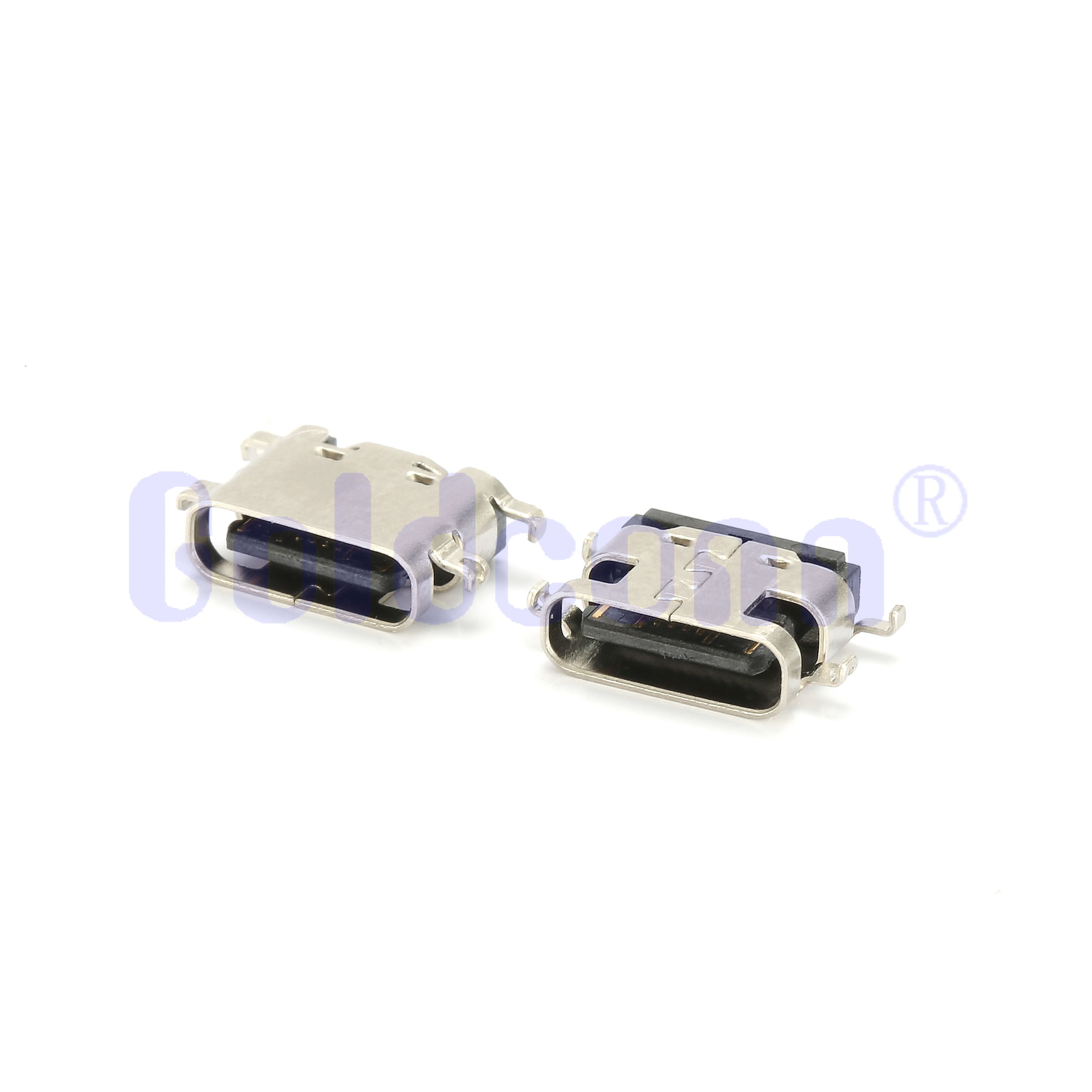 USB C 16pin femenino hundido 1.86, l=6.5, smt solo fila