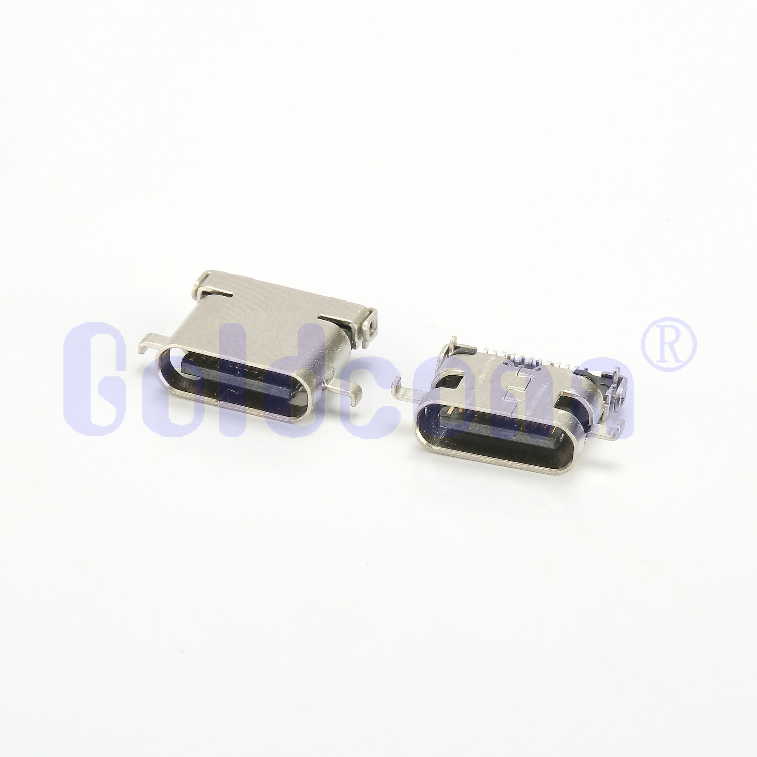Tipo C Hembra 24 pin, fregadero 1.26 mm, montaje medio, inmersión+SMT, pestaña de soldadura=0.60 mm