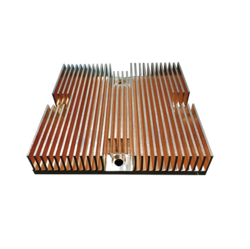Disipador de calor de cobre con aleta biselada personalizado fabricado por Goldconn